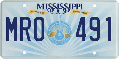 MS license plate MRO491