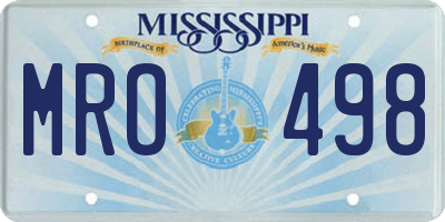 MS license plate MRO498