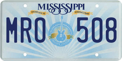 MS license plate MRO508