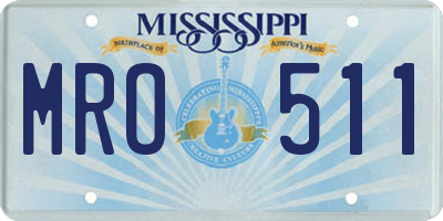 MS license plate MRO511