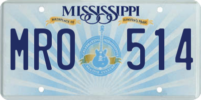 MS license plate MRO514