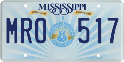 MS license plate MRO517