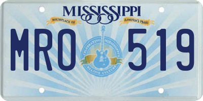 MS license plate MRO519