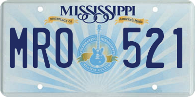 MS license plate MRO521