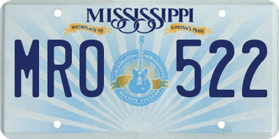 MS license plate MRO522