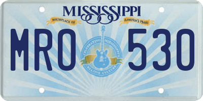 MS license plate MRO530
