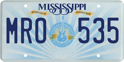 MS license plate MRO535