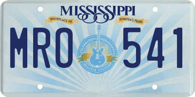 MS license plate MRO541