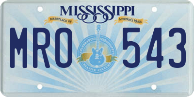 MS license plate MRO543