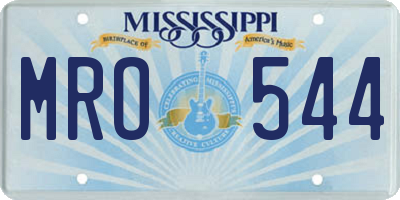 MS license plate MRO544