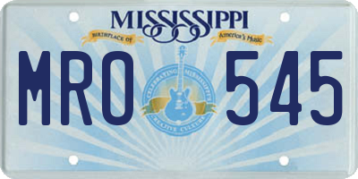 MS license plate MRO545