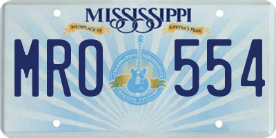 MS license plate MRO554