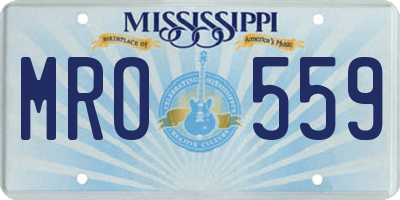 MS license plate MRO559