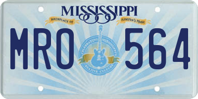 MS license plate MRO564