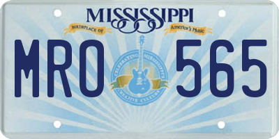 MS license plate MRO565