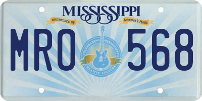 MS license plate MRO568