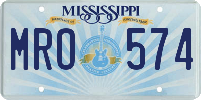 MS license plate MRO574