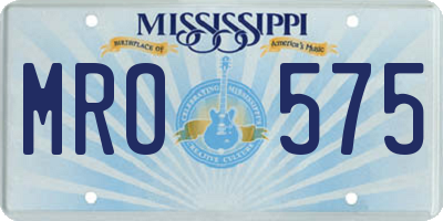 MS license plate MRO575