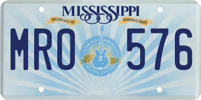 MS license plate MRO576