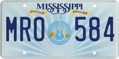 MS license plate MRO584
