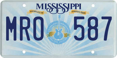 MS license plate MRO587