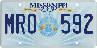MS license plate MRO592