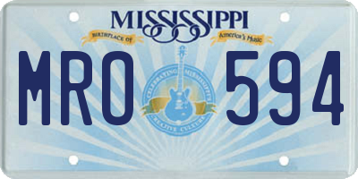 MS license plate MRO594