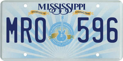 MS license plate MRO596