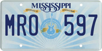 MS license plate MRO597