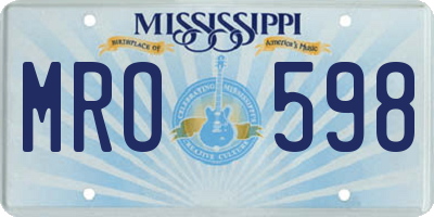 MS license plate MRO598