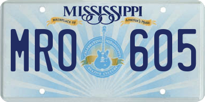 MS license plate MRO605