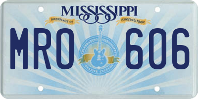 MS license plate MRO606