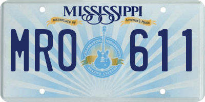 MS license plate MRO611