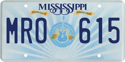 MS license plate MRO615