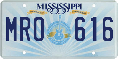 MS license plate MRO616
