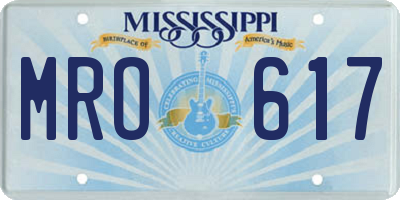 MS license plate MRO617