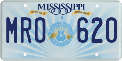 MS license plate MRO620