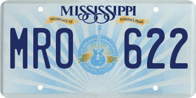 MS license plate MRO622