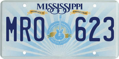 MS license plate MRO623