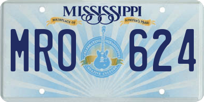 MS license plate MRO624