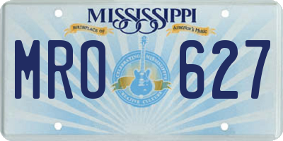 MS license plate MRO627
