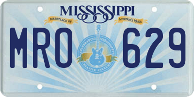 MS license plate MRO629