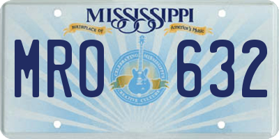 MS license plate MRO632
