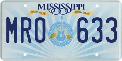 MS license plate MRO633