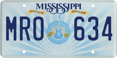 MS license plate MRO634