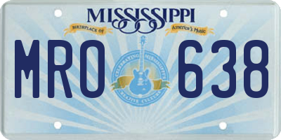 MS license plate MRO638