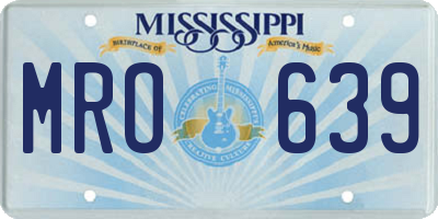 MS license plate MRO639
