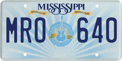 MS license plate MRO640