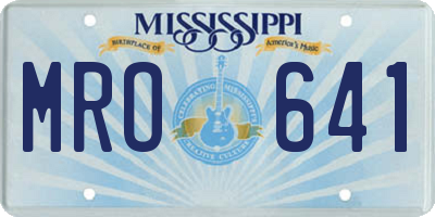 MS license plate MRO641