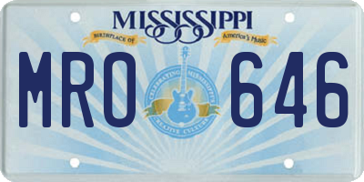 MS license plate MRO646